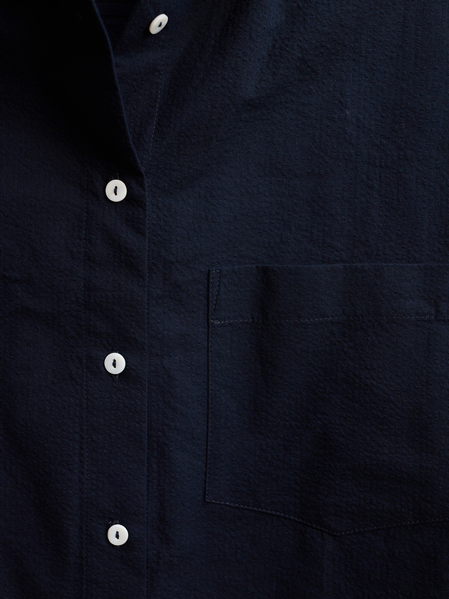 Artist Navy Seersucker Japanese Cotton Shirt