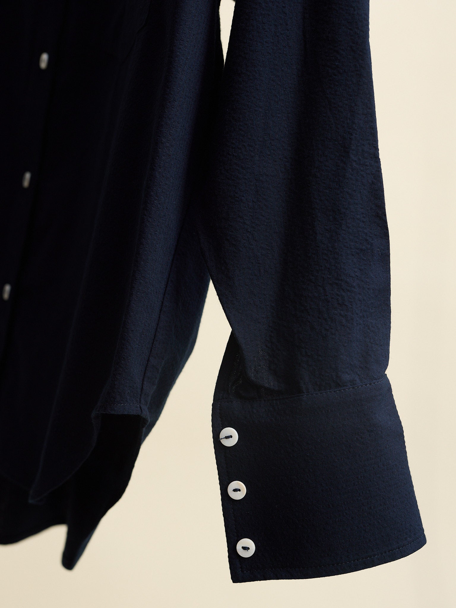 Artist Navy Seersucker Japanese Cotton Shirt