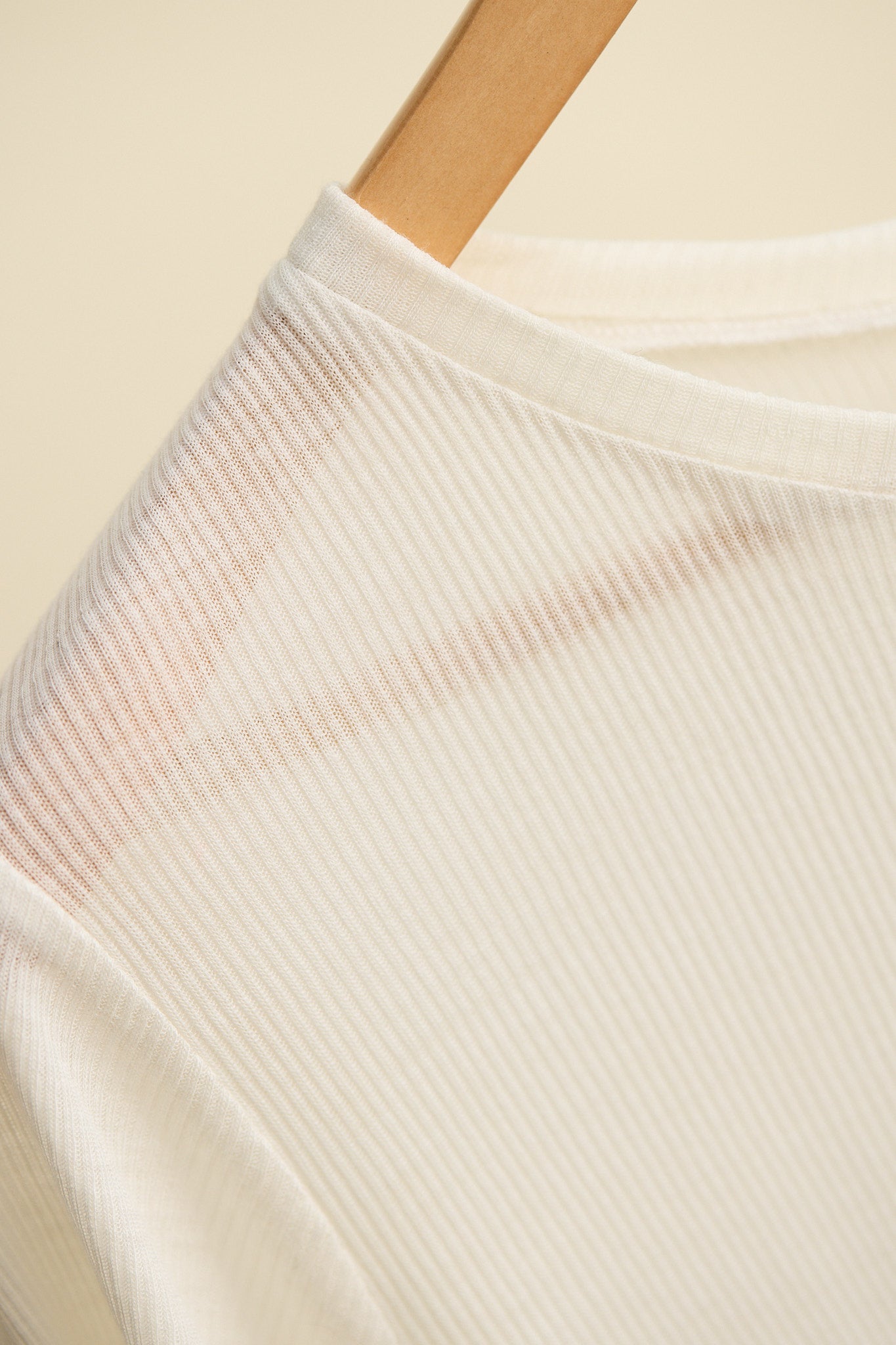 Jim Fine Cream Australian Merino Rib T
