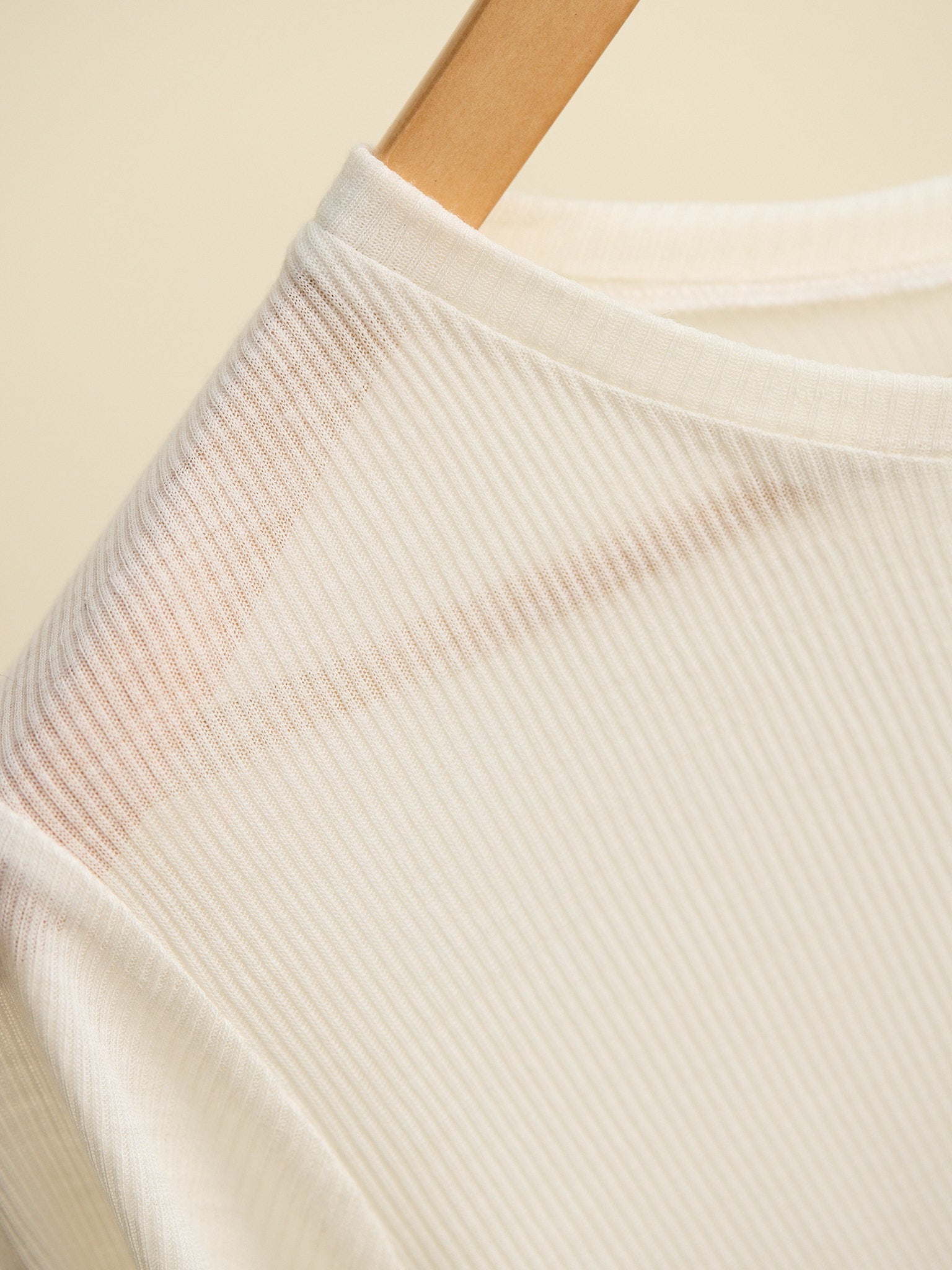 Recently Back in Stock - Jim Fine Cream Australian Merino Rib T