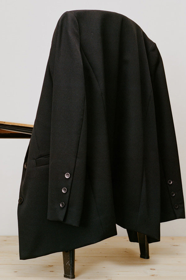 Recently Back In Stock - Fred Black Japanese Twill Wool Blazer
