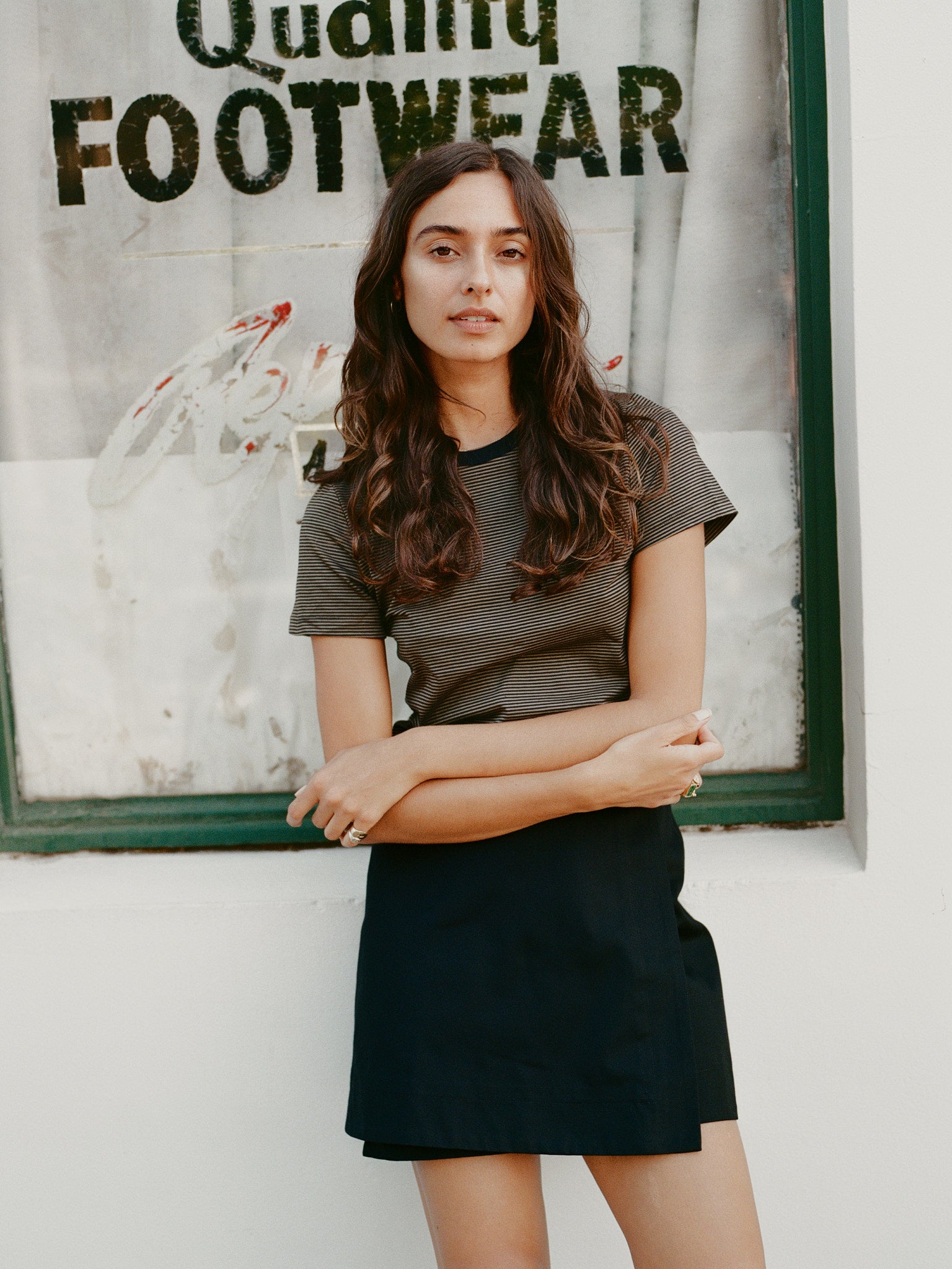 Pre-Order Pete Stripe Olive Japanese Cotton T
