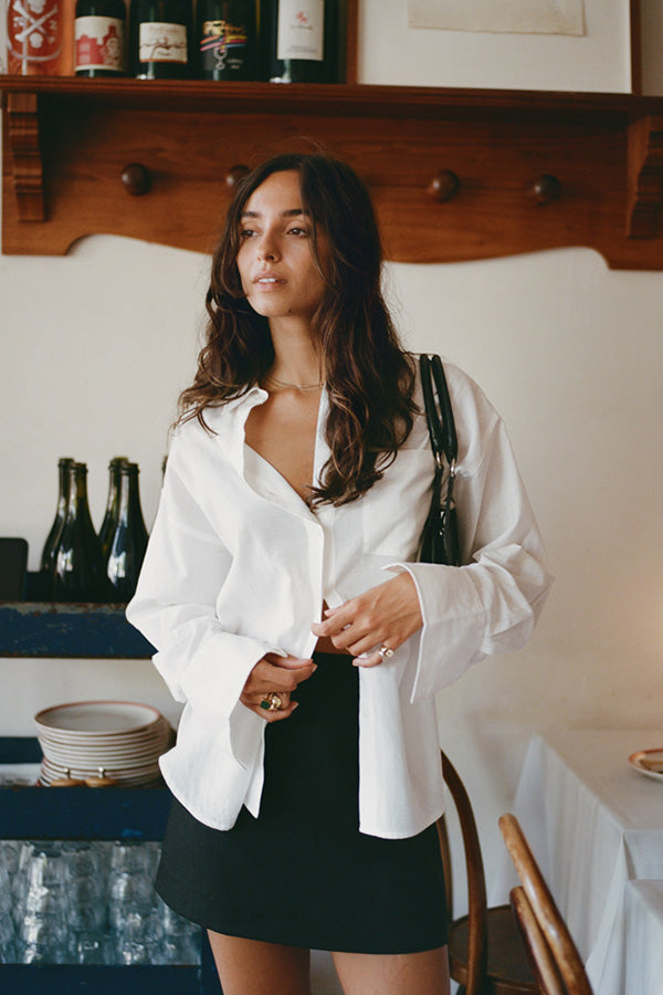 Recently Back In Stock - Kit Black Linen Mini Skirt