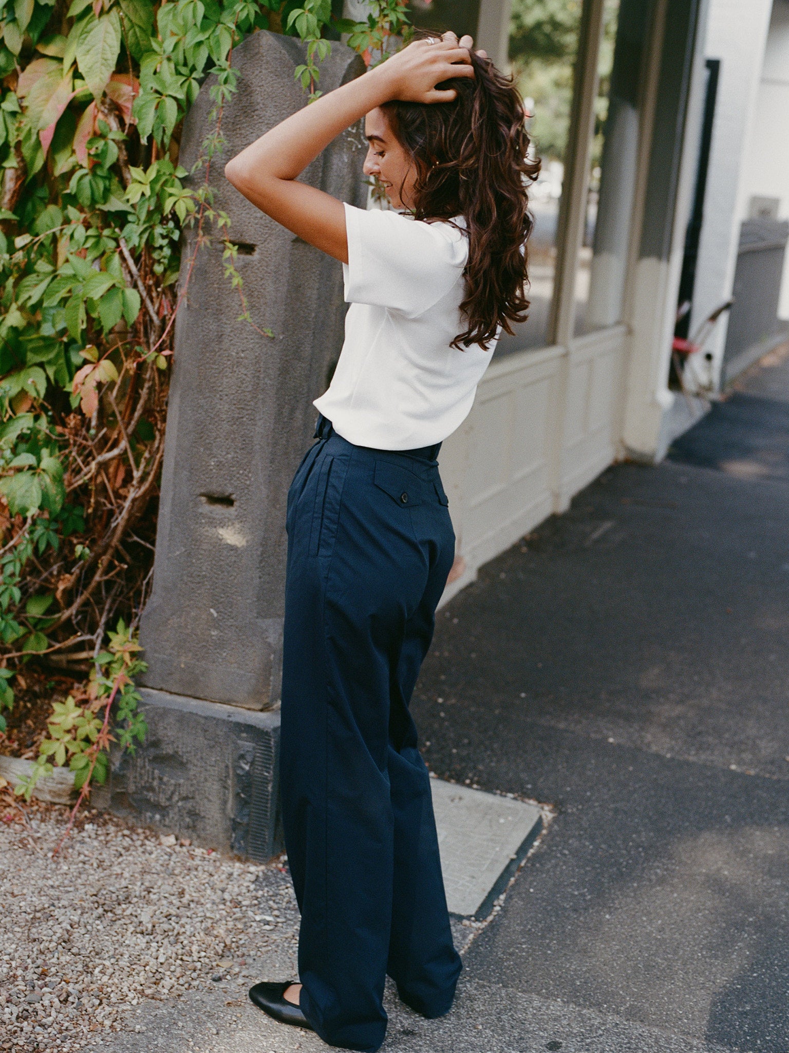 Yu Navy Organic Cotton Poplin Pants