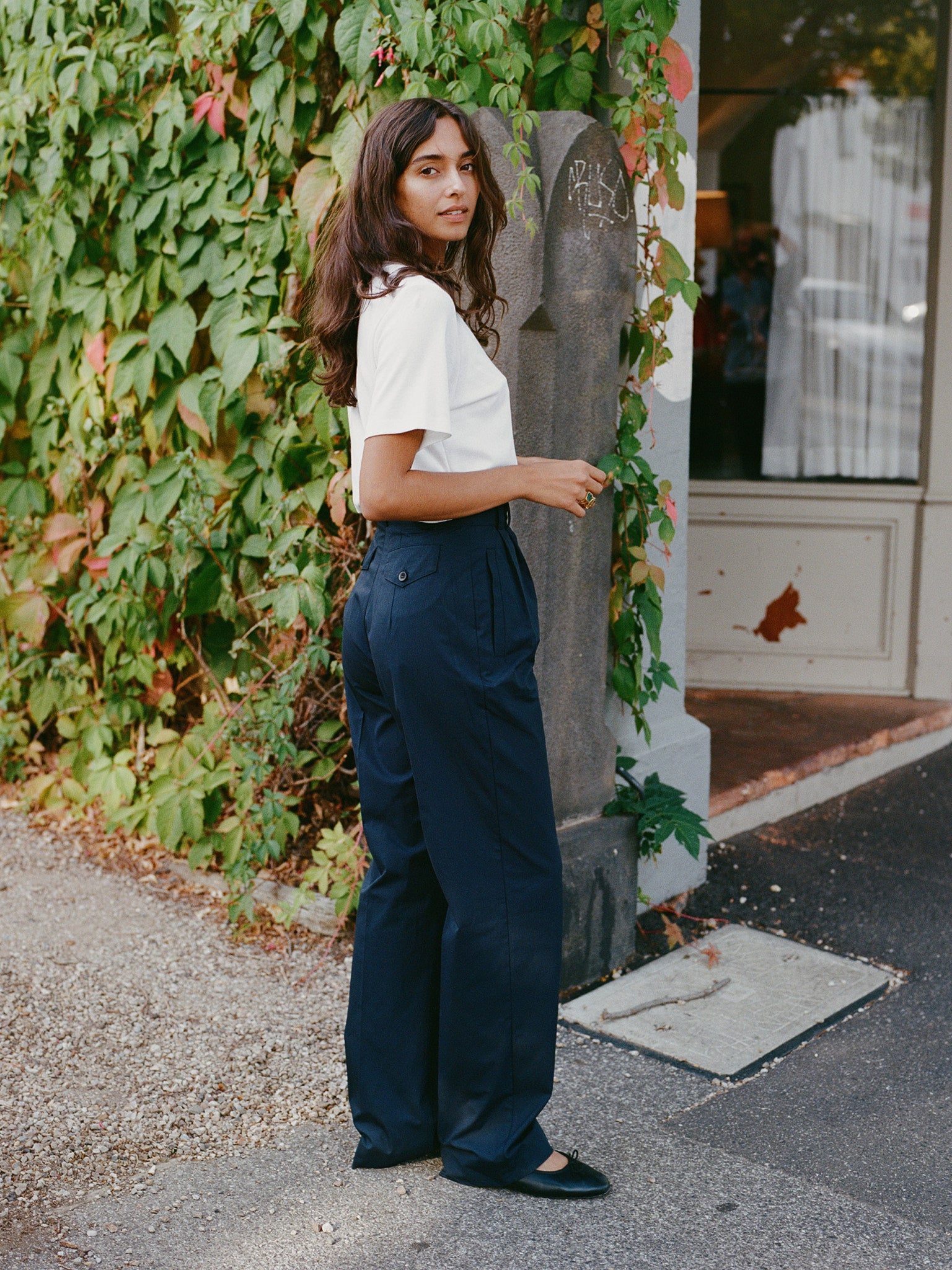 Yu Navy Organic Cotton Poplin Pants