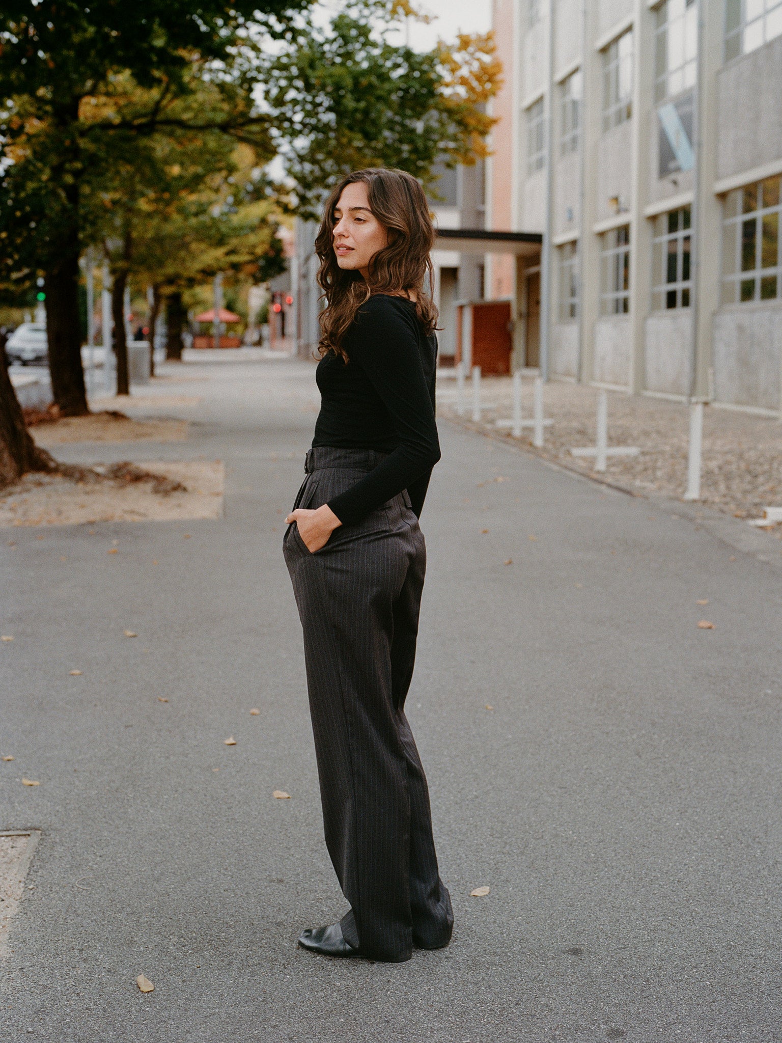 Limited Edition - Yu Tailored Italian Charcoal Pinstripe Wool Pants