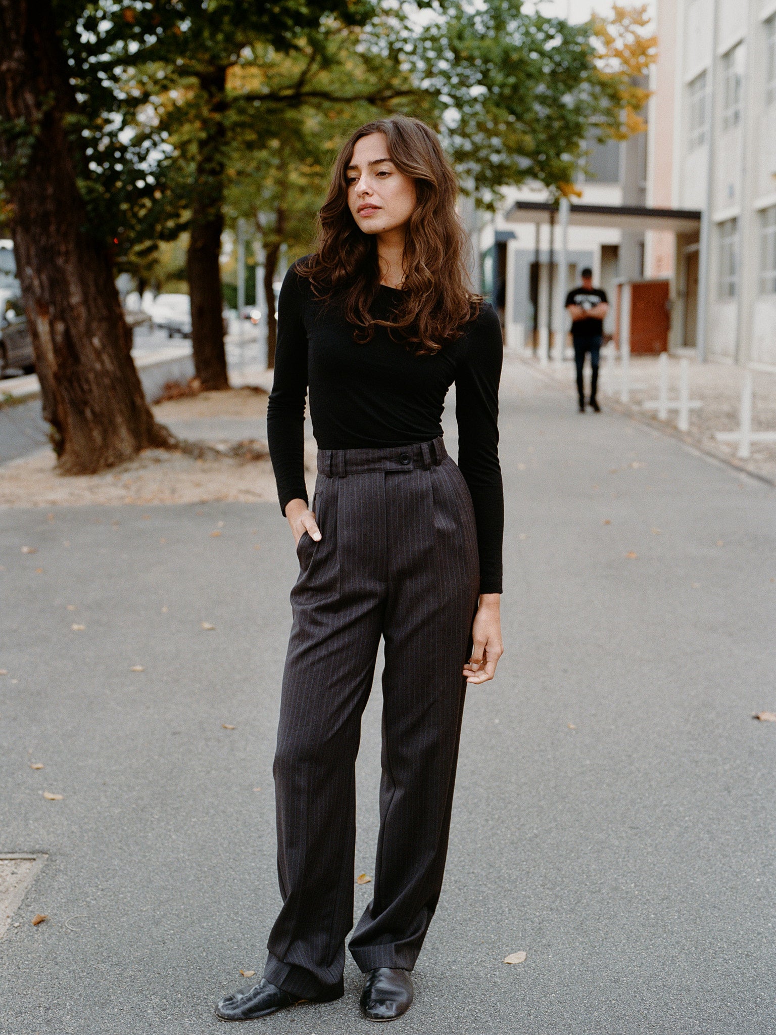 Limited Edition - Yu Tailored Italian Charcoal Pinstripe Wool Pants