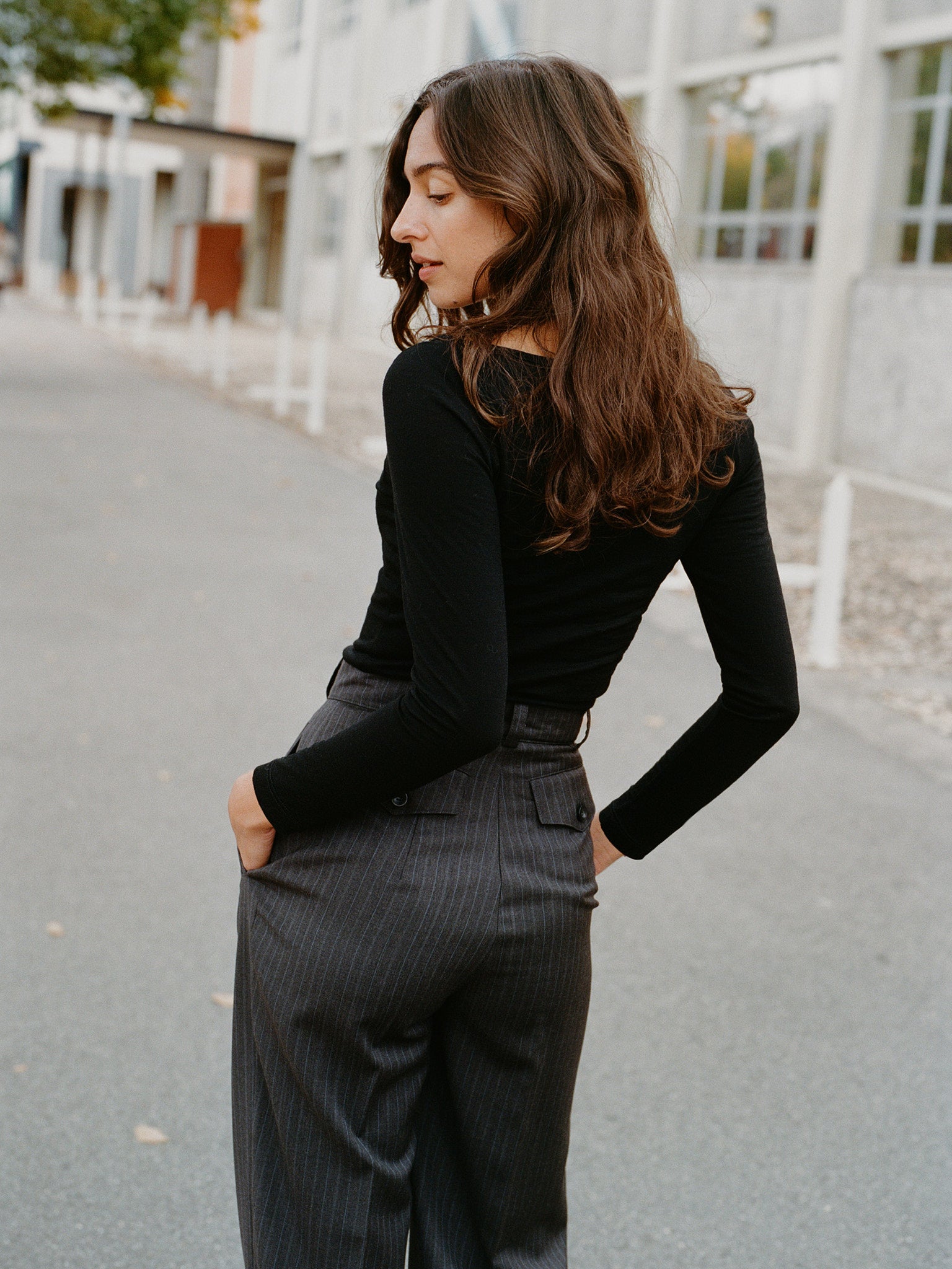 Limited Edition - Yu Tailored Italian Charcoal Pinstripe Wool Pants