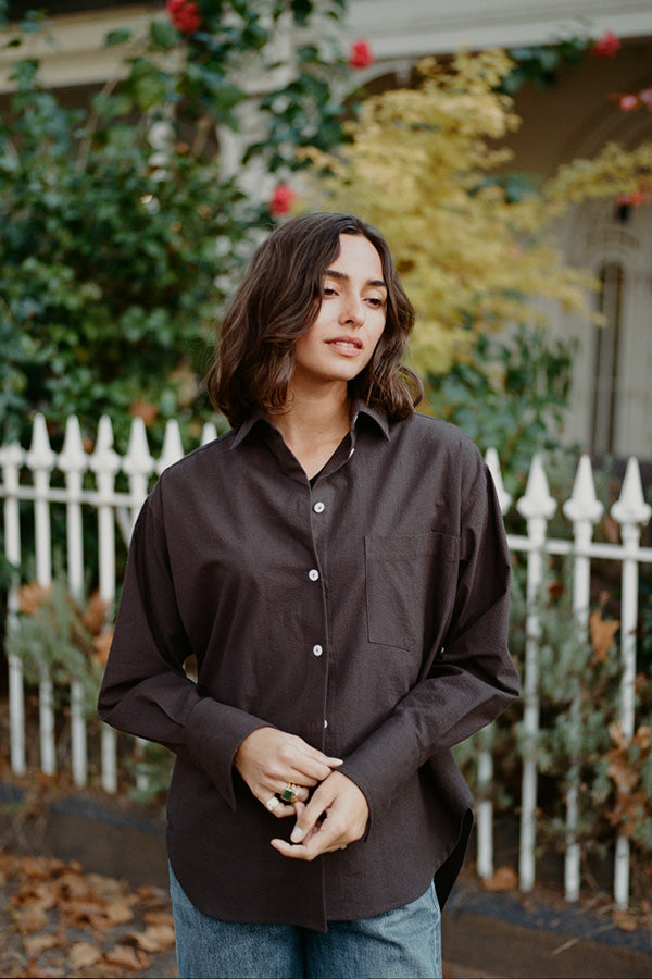 Artist Chocolate Seersucker Japanese Cotton Shirt