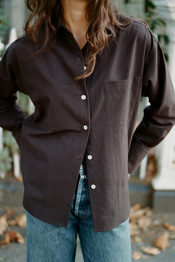 Artist Chocolate Seersucker Japanese Cotton Shirt