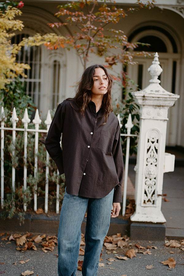 Artist Chocolate Seersucker Japanese Cotton Shirt