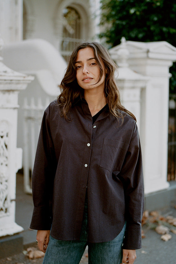 Artist Chocolate Seersucker Japanese Cotton Shirt