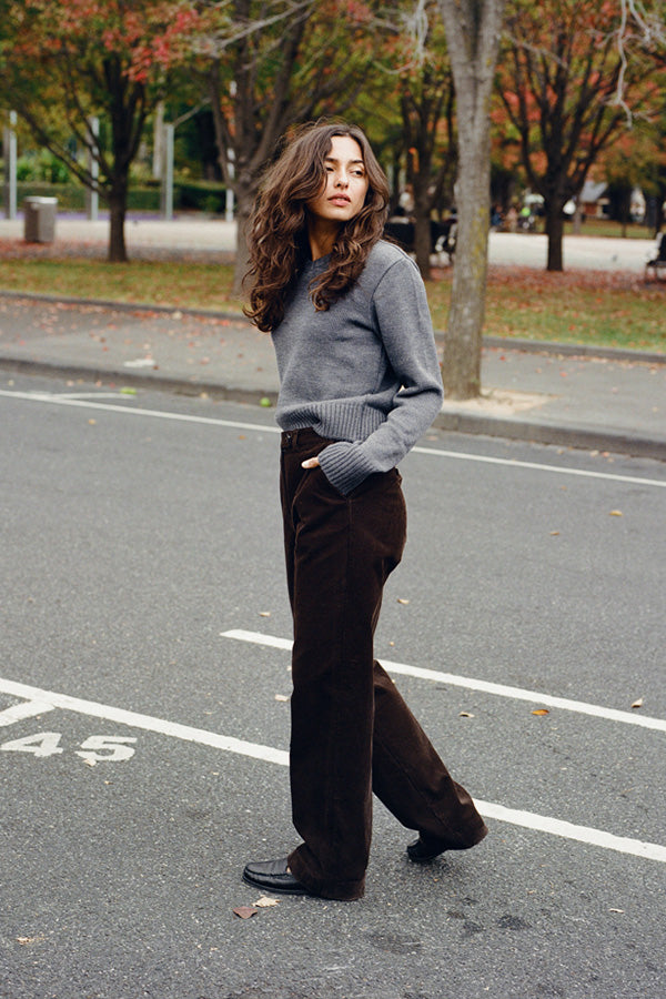 Agnes Japanese Chocolate Cotton Corduroy Pants