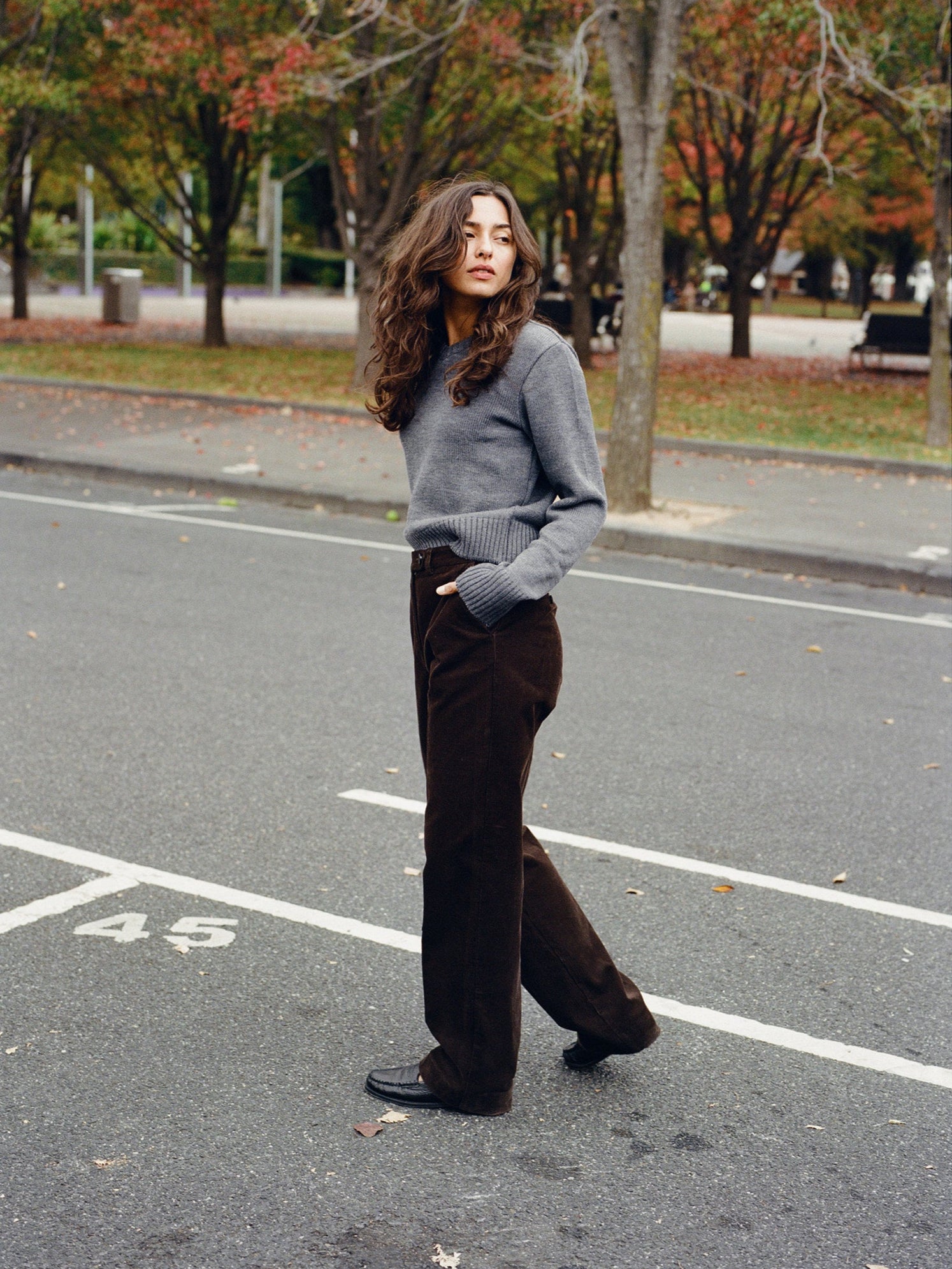 Agnes Japanese Chocolate Cotton Corduroy Pants