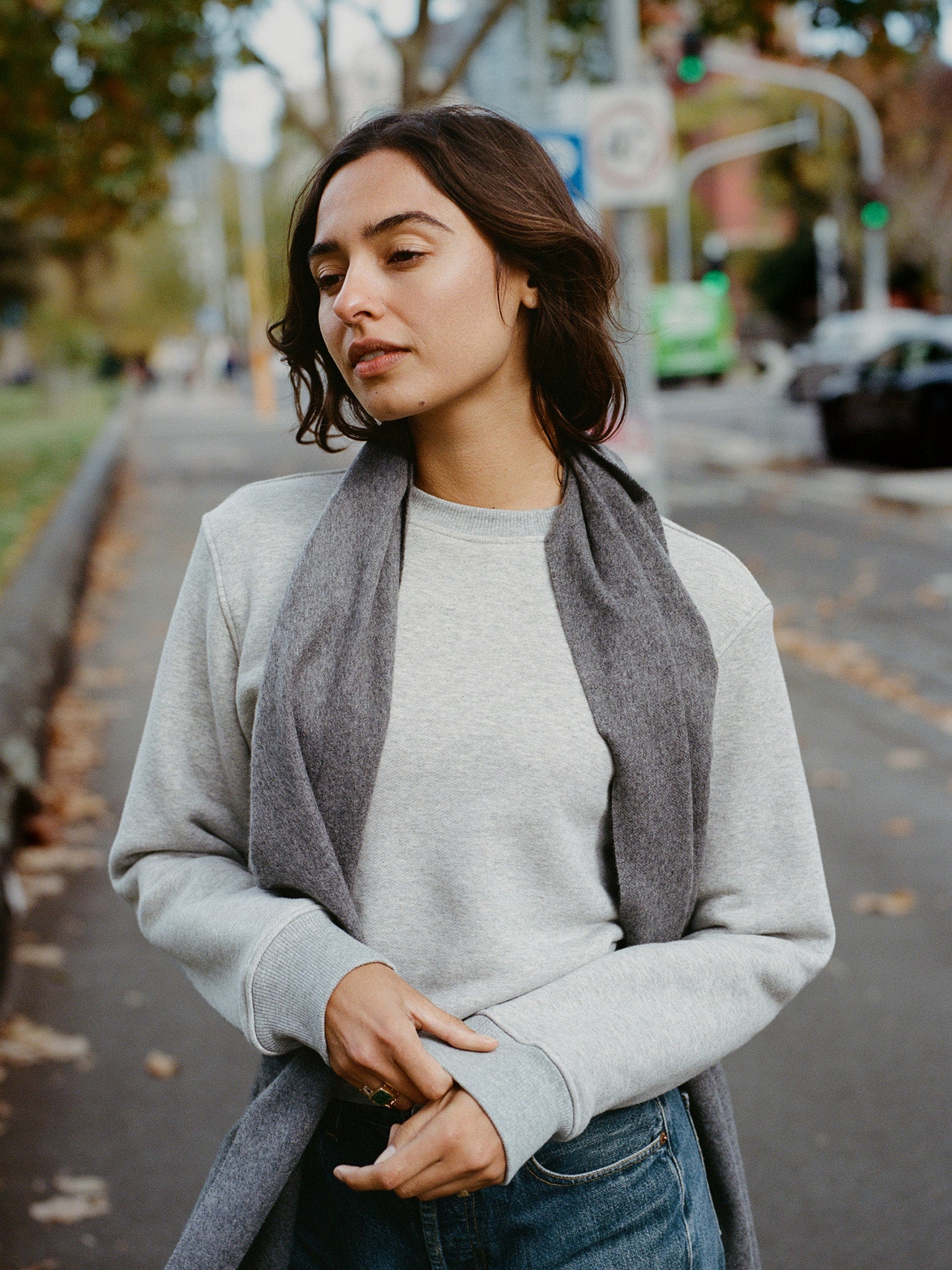 Lainee Italian Grey Cashmere Scarf