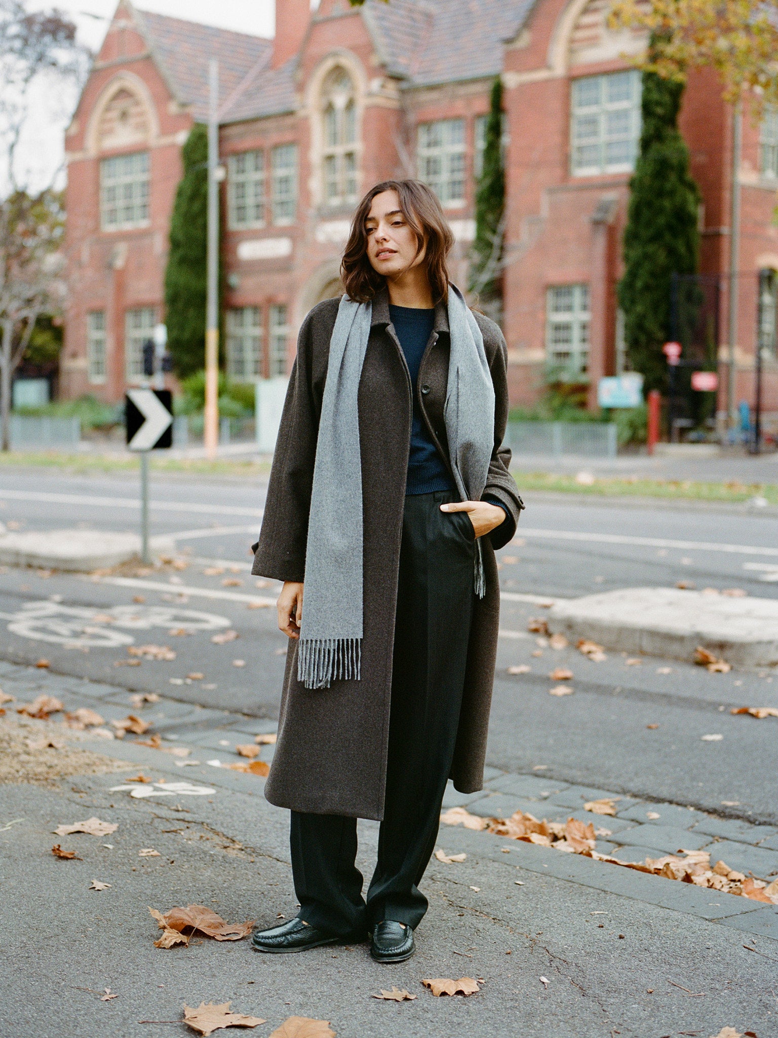Lainee Italian Grey Cashmere Scarf