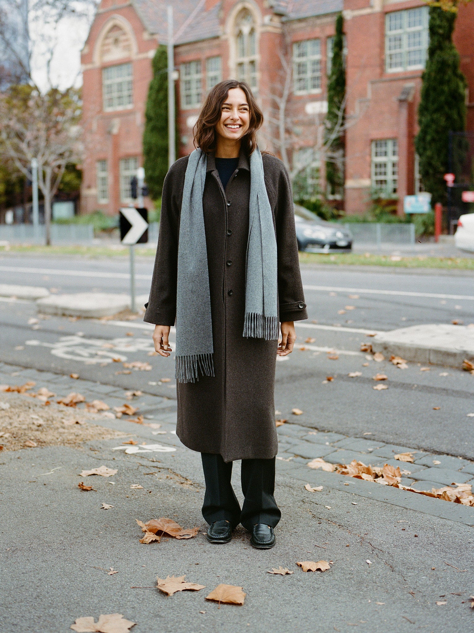 Lainee Italian Grey Cashmere Scarf