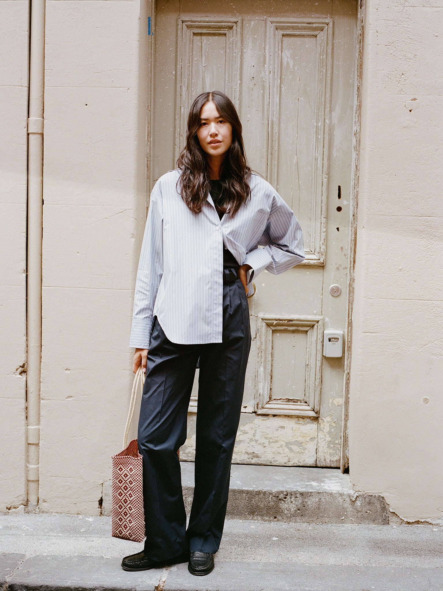 Yu Navy Organic Cotton Poplin Pants