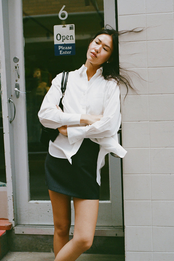Recently Back In Stock - Kit Black Linen Mini Skirt
