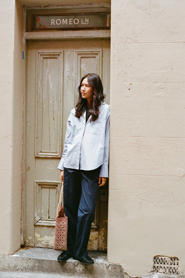 Yu Navy Organic Cotton Poplin Pants