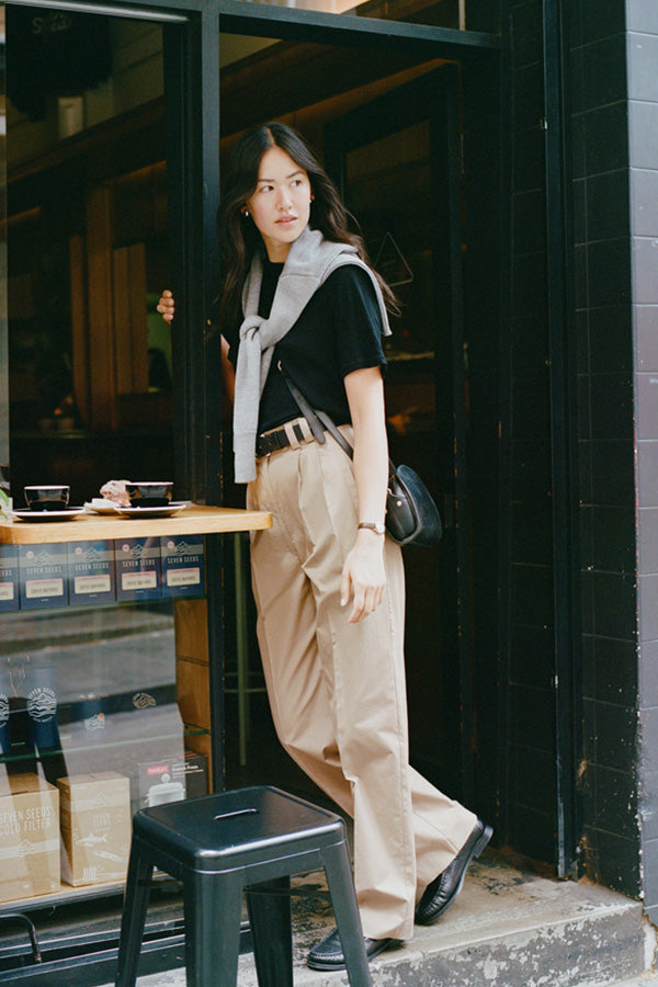 Yu Tailored Tan Organic Cotton Pants