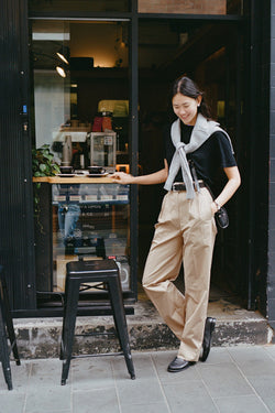 Yu Tailored Tan Organic Cotton Pants