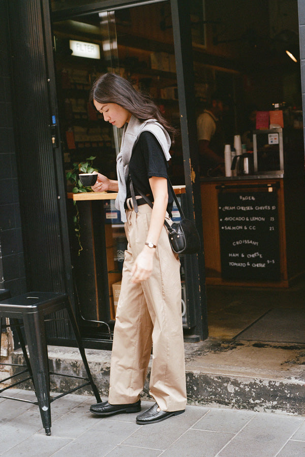 Yu Tailored Tan Organic Cotton Pants