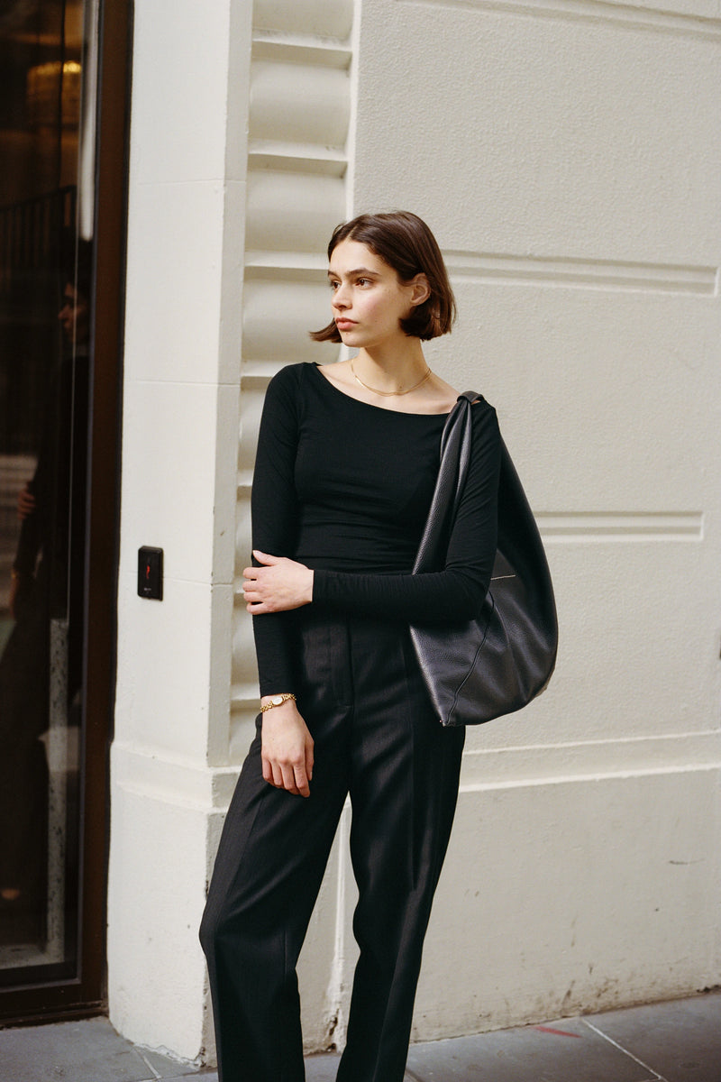 Laina Australian Black Merino Wool Top