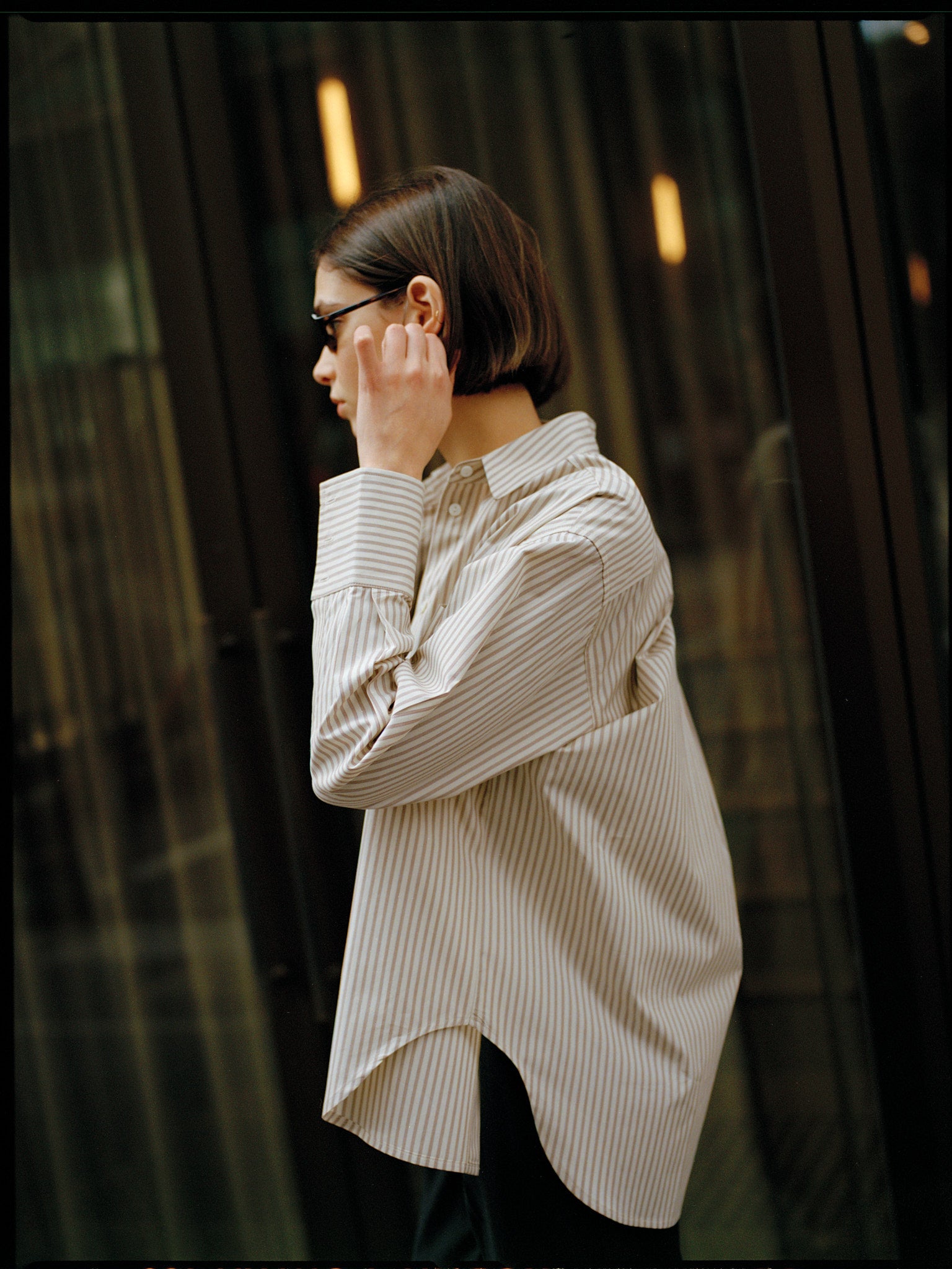 Artist Japanese Latte Stripe Cotton Shirt