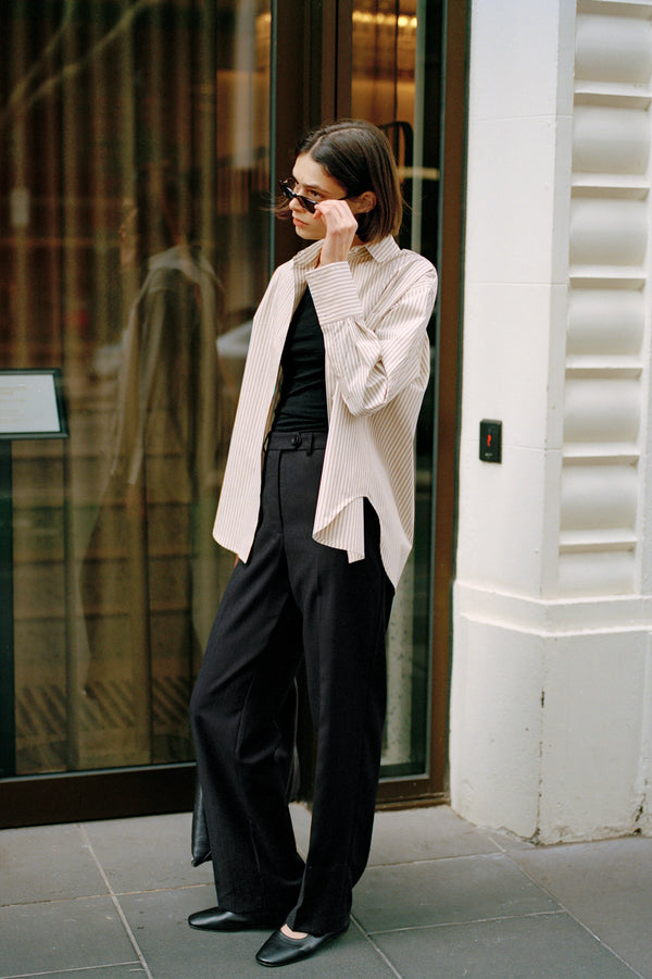 Recently in stock - Agnes Japanese Black Wool Twill Pants
