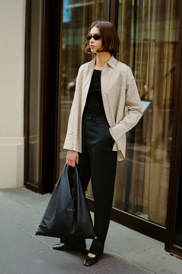 Recently in stock - Agnes Japanese Black Wool Twill Pants