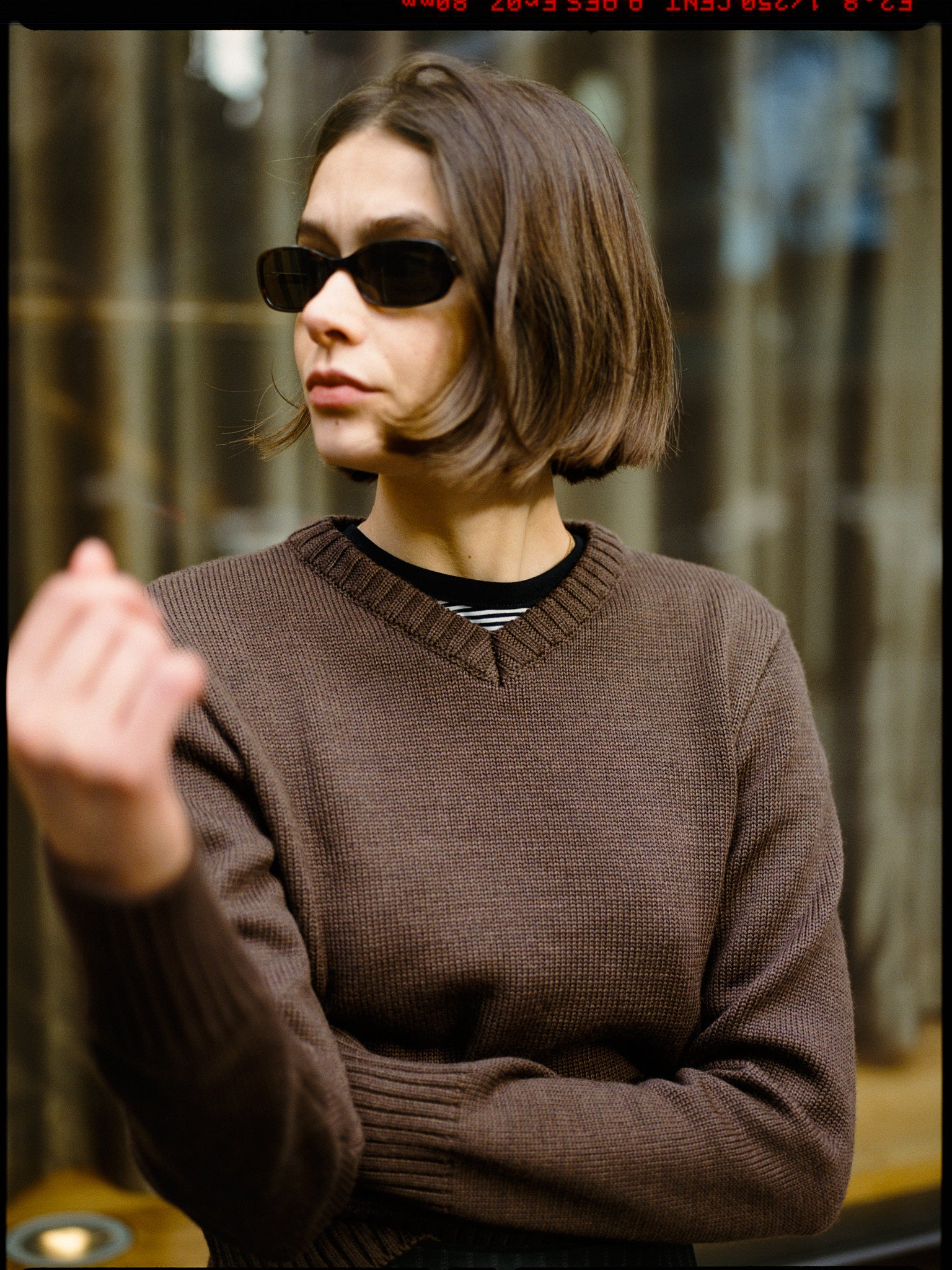 Jonny Walnut Italian Merino V Knit