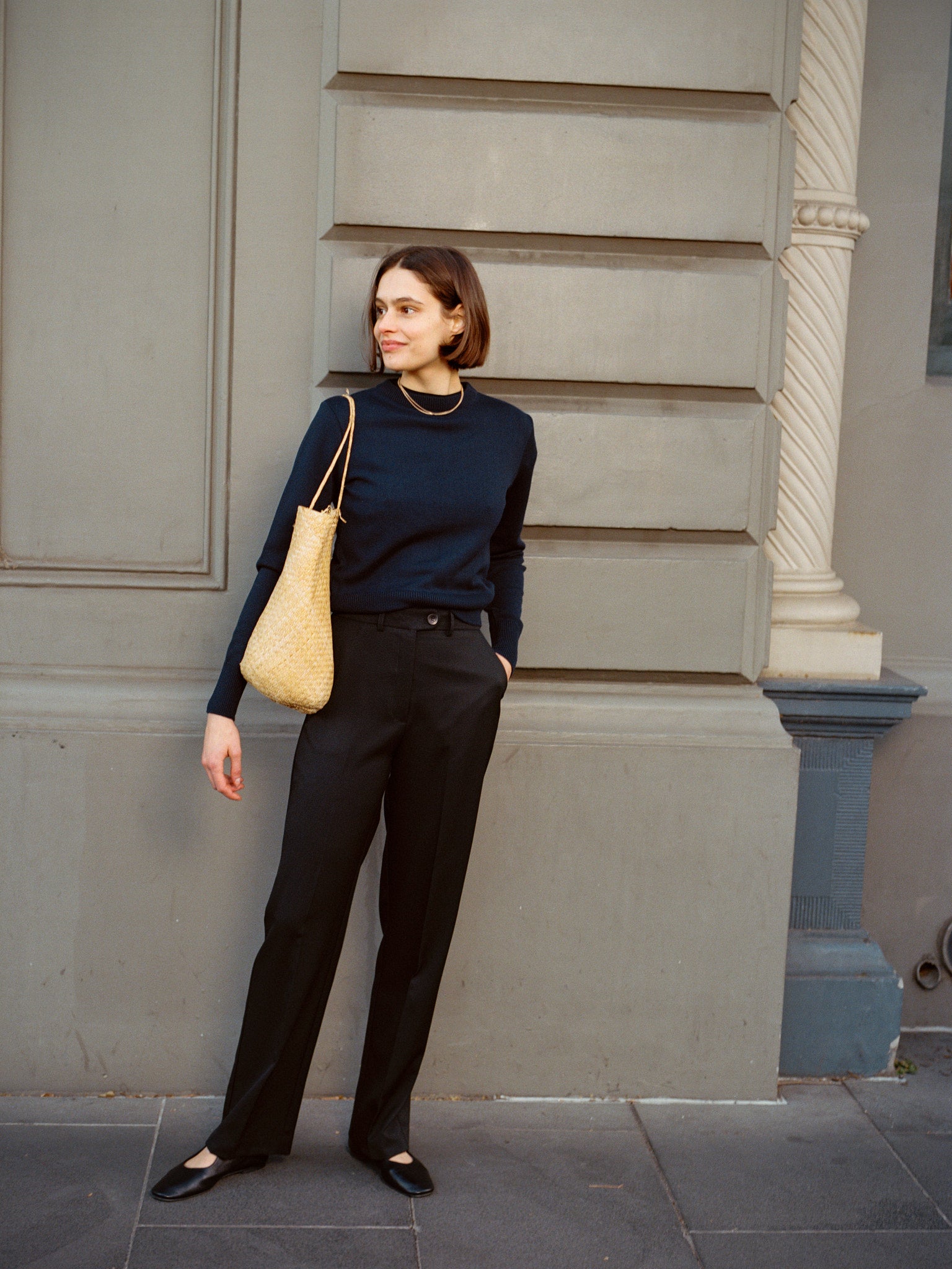 Rufus Navy Italian Merino Knit