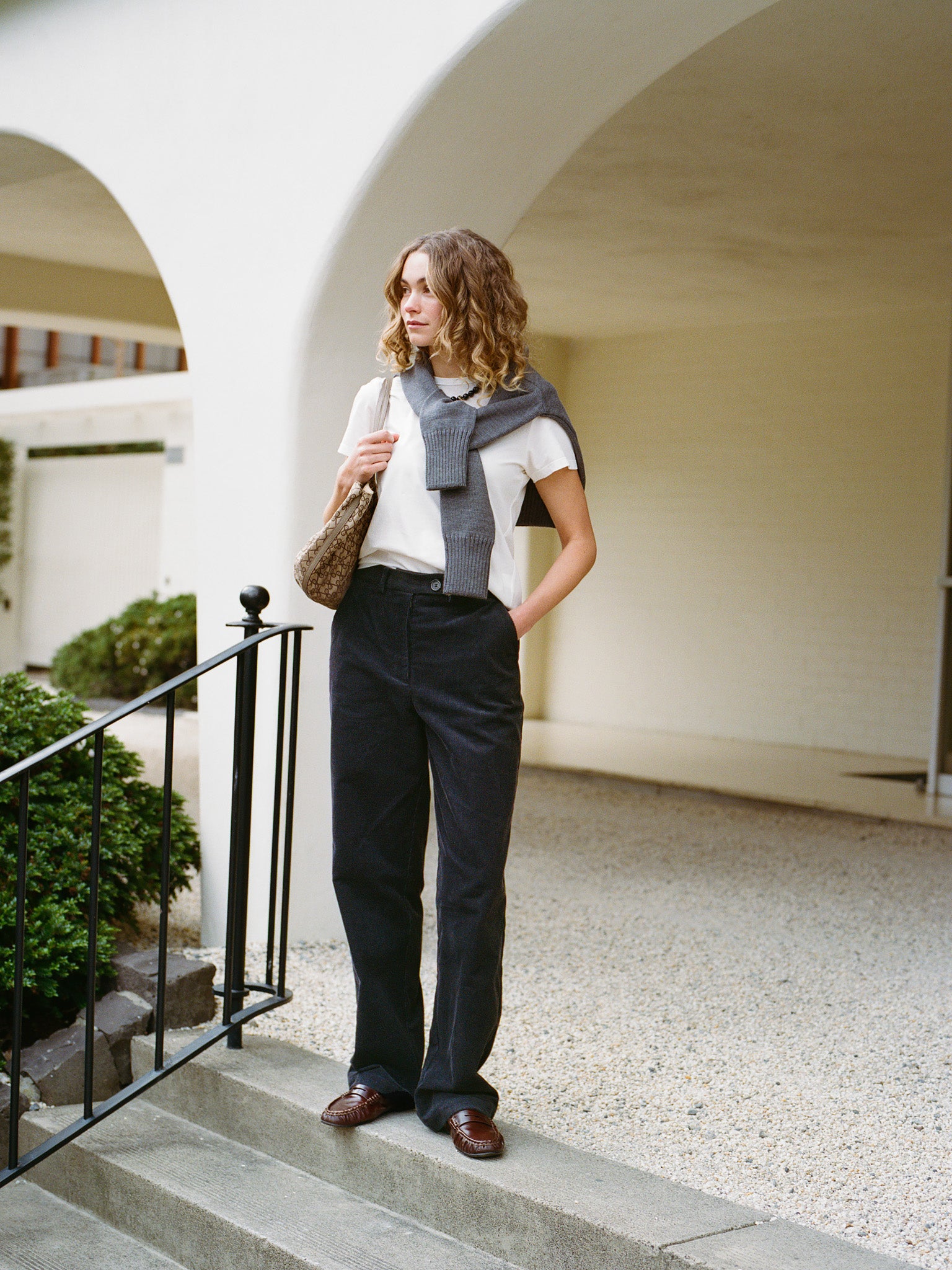 Pre-Order Agnes Japanese Navy Cotton Corduroy Pants