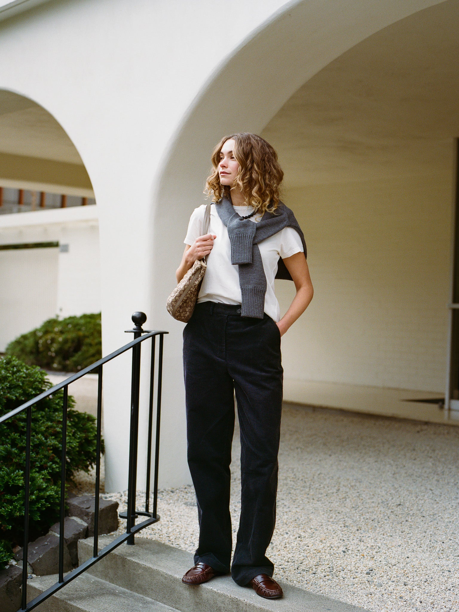 Pre-Order Agnes Japanese Navy Cotton Corduroy Pants