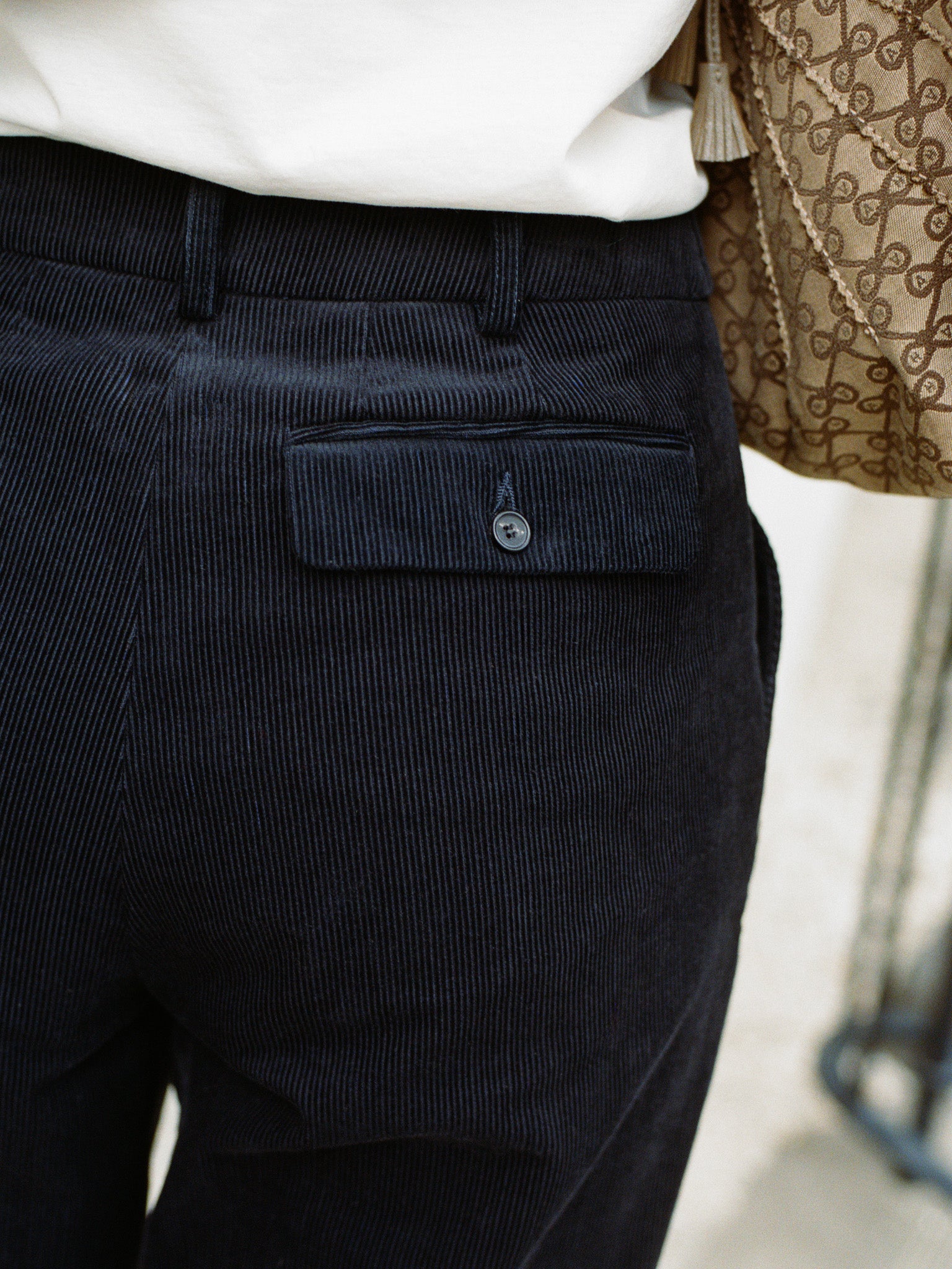 Pre-Order Agnes Japanese Navy Cotton Corduroy Pants