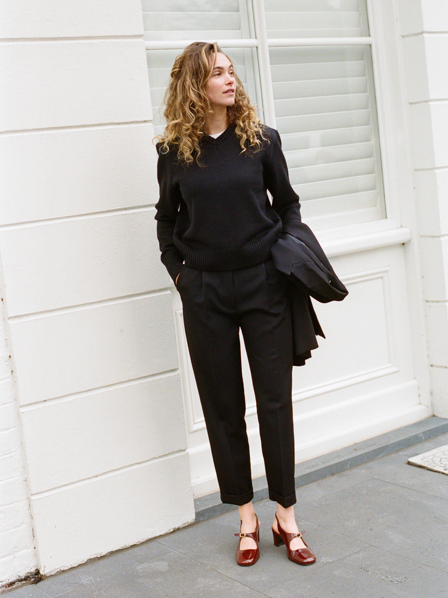 Recently in Stock - Jonny Italian Merino Black Knit