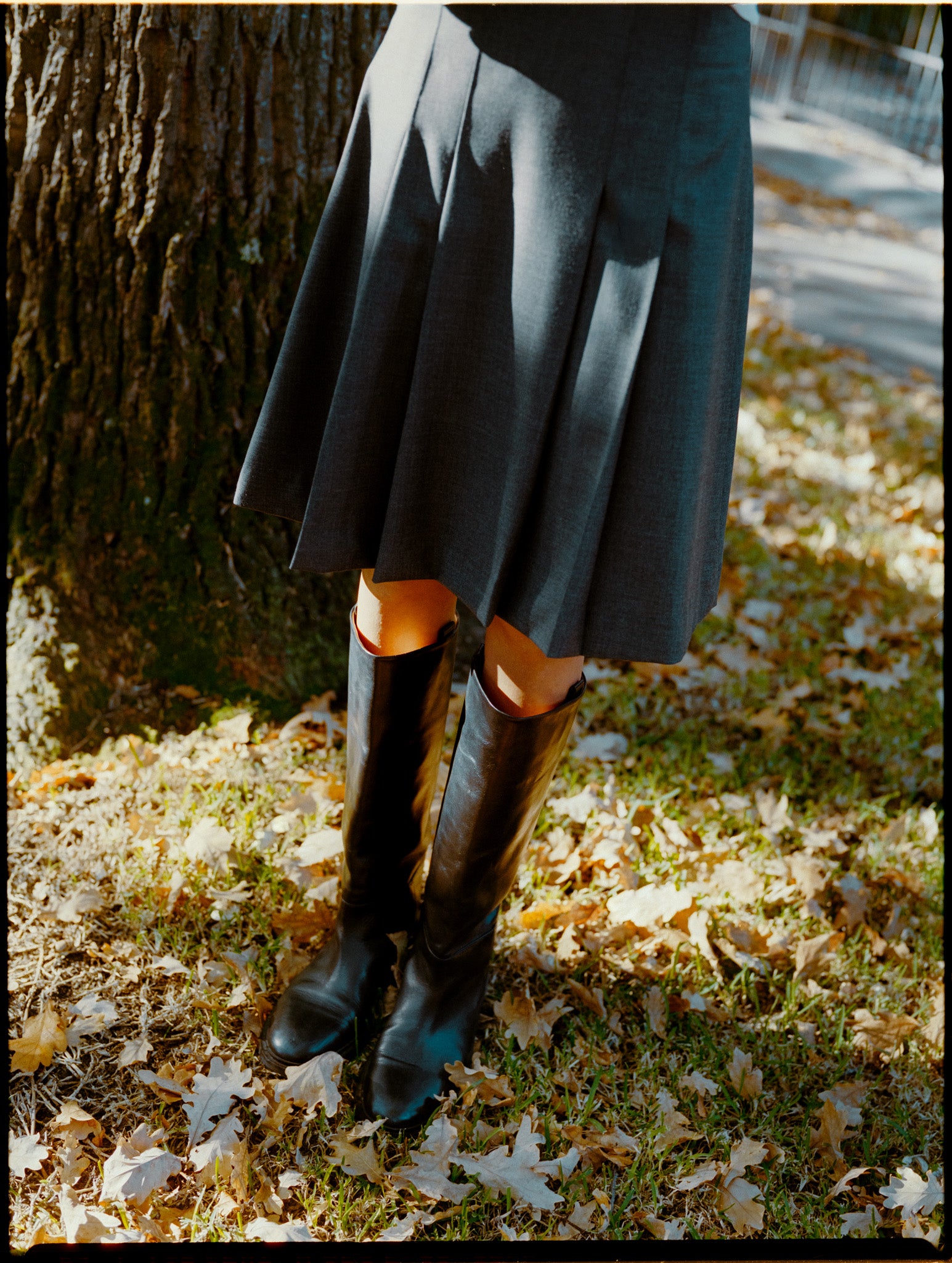 Pre-Order Marlee Fine Wool Charcoal Pleat Skirt