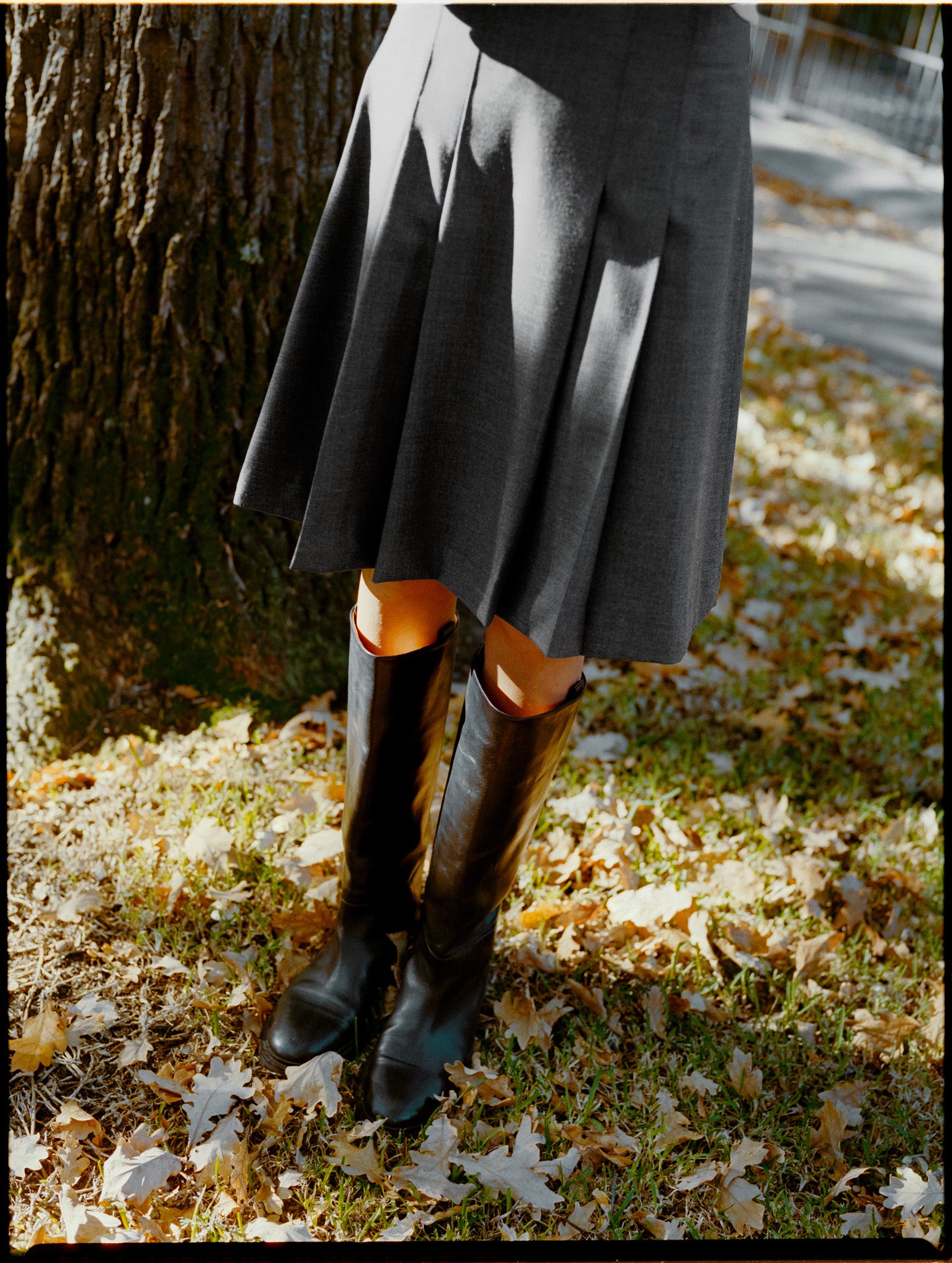 Pre-Order Marlee Fine Wool Charcoal Pleat Skirt