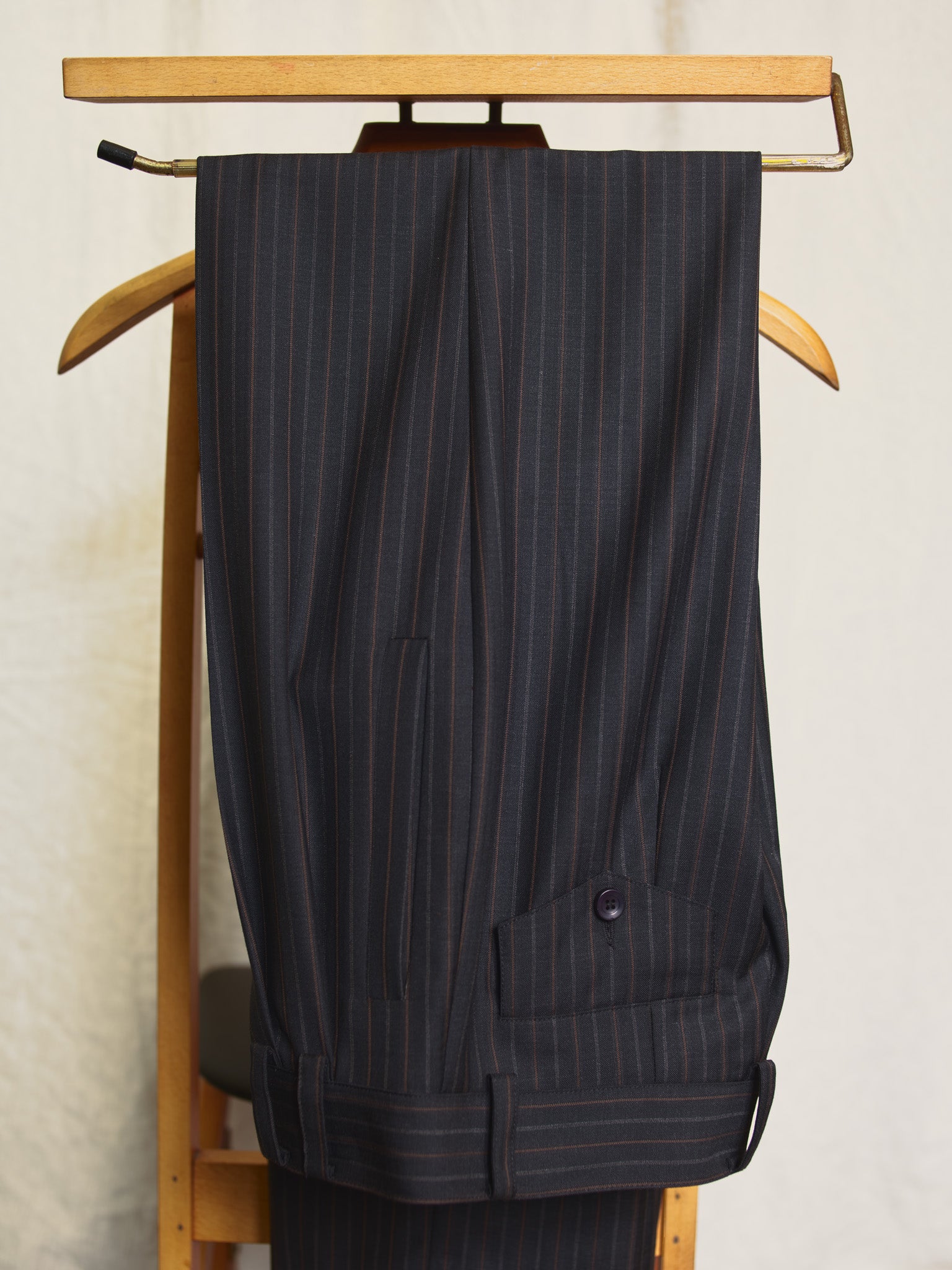 Limited Edition - Yu Italian Charcoal Stripe Wool Pants