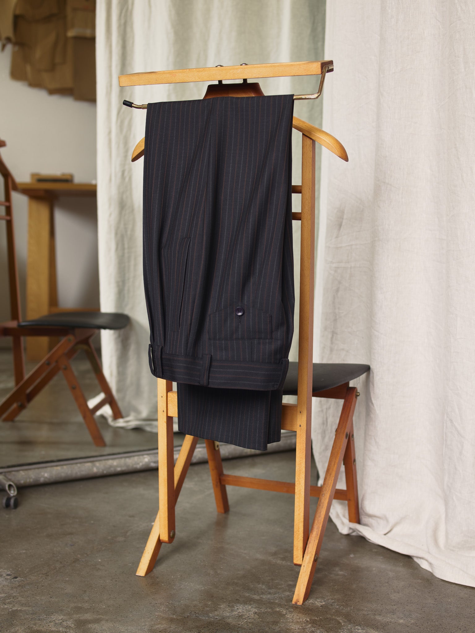 Limited Edition - Yu Italian Charcoal Stripe Wool Pants