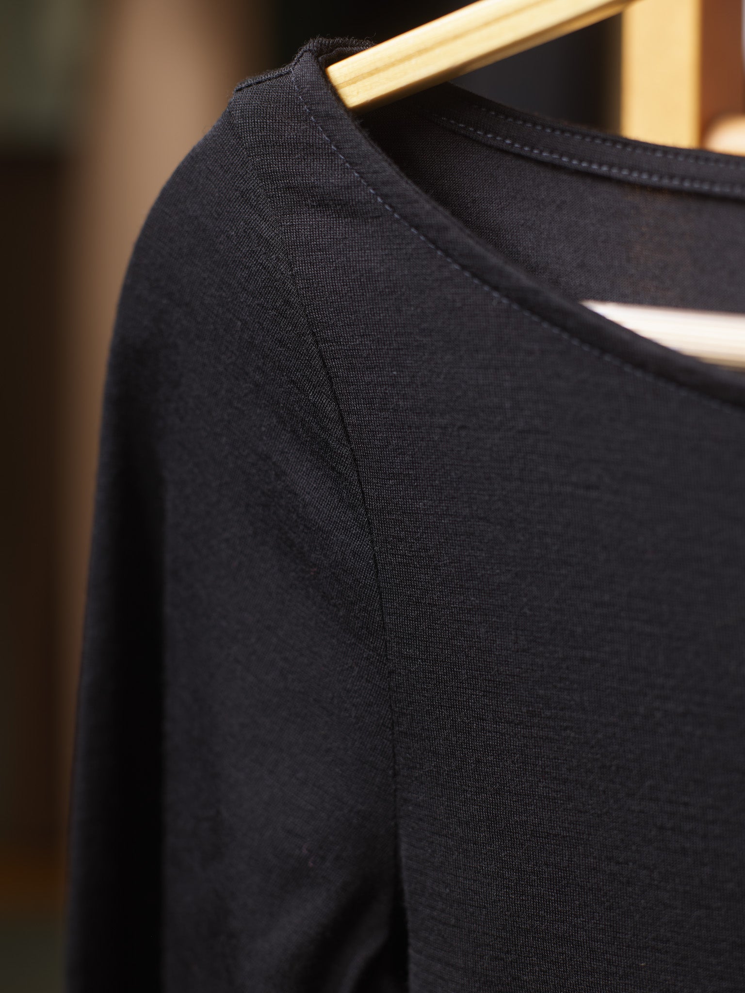 Recently Back in Stock - Laina Australian Black Merino Boatneck Top