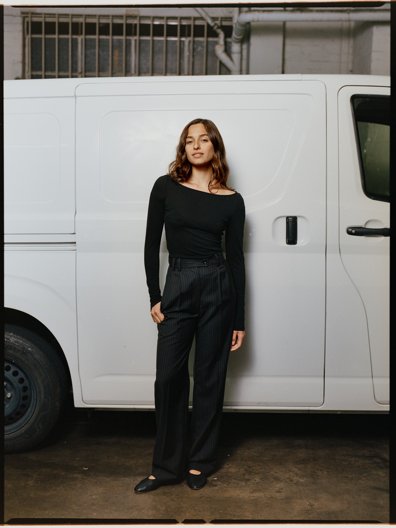 Recently Back in Stock - Laina Australian Black Merino Boatneck Top