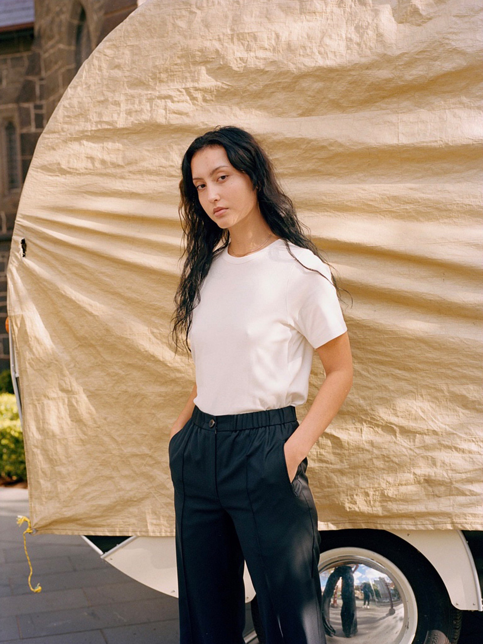 Romy Navy Wool Track Pants
