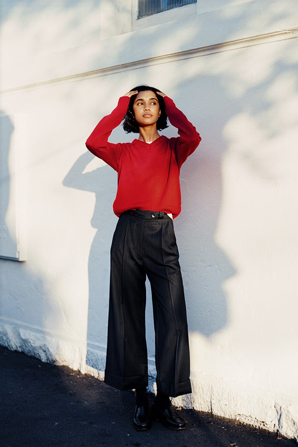 Pre-Order Jonny Tomato Italian Wool V Knit