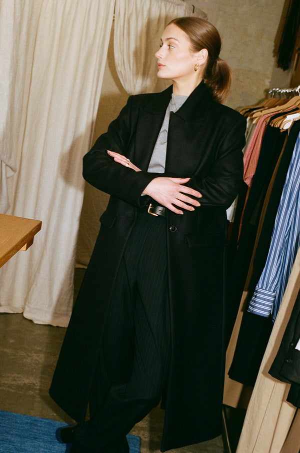 James Navy Italian Wool Coat