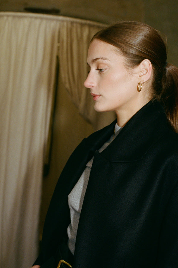 James Navy Italian Wool Coat