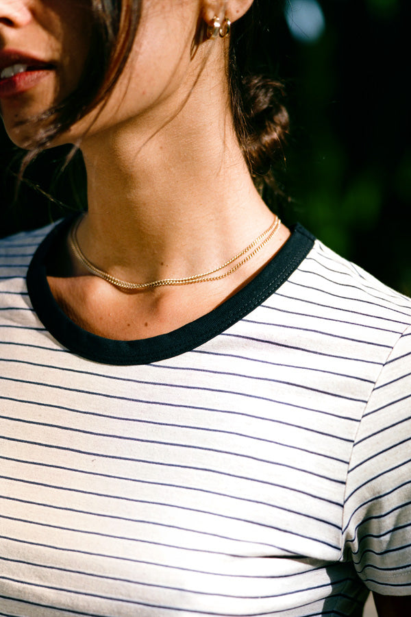 Limited Edition - Pete Beige Italian Stripe Cotton T