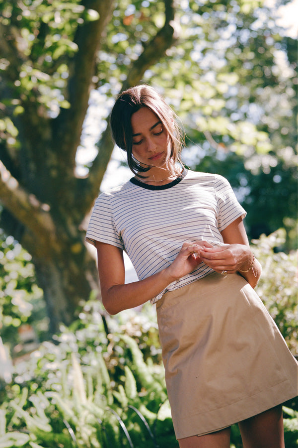 Limited Edition - Pete Beige Italian Stripe Cotton T