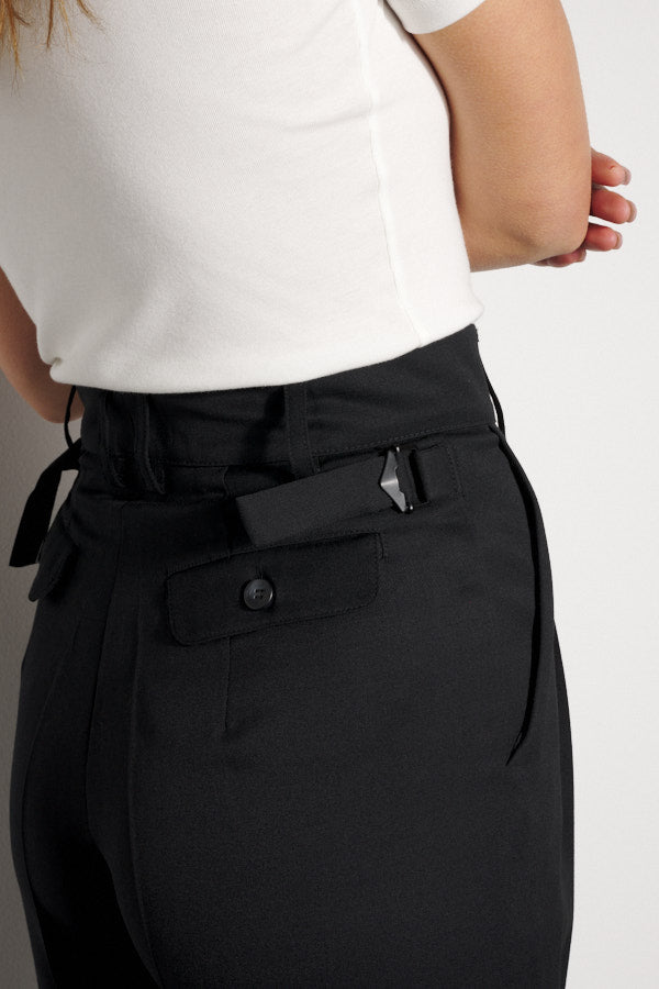 Recently Back In Stock - Kate Black Japanese Twill Wool Pants